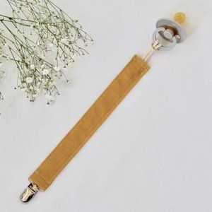Linen Pacifier Clip - "Goldenrod" - Paci Holder